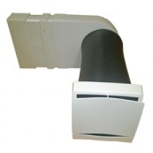 Nawietrzak ścienny hybrydowy-prosty LOTOS 125 dBS-380mm- akustyczny, biały (zawór powietrzny), z regulacją otwarcia